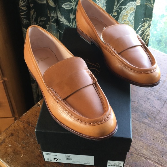 J. Crew Cognac Leather Penny Loafers - Picture 2 of 8